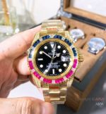 Nice Quality Copy Rolex Submariner Diamond Yellow Gold Watch